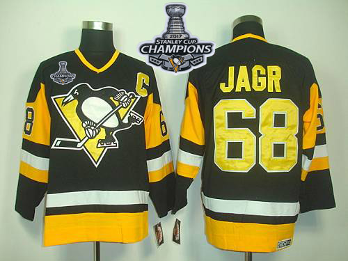 Penguins #68 Jaromir Jagr Black CCM Throwback Stanley Cup Finals Champions Stitched NHL Jersey